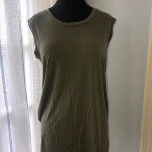 Drew Olive Green Tank Top Sleeveless Size S Minimalist Clean Girl Basic